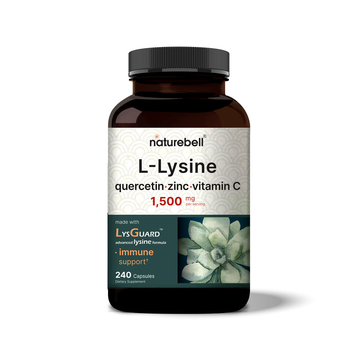 NatureBell L-Lysine 1,000mg Capsules + Quercetin 250mg with Vitamin C