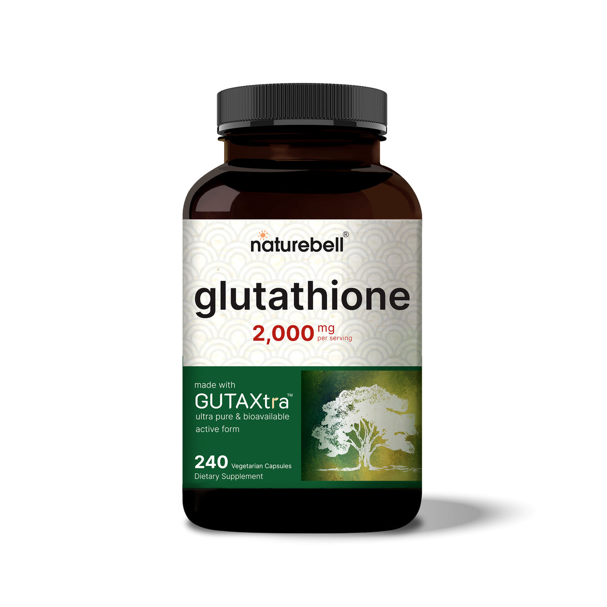 Glutathione Supplement 2,000mg Per Serving, 240 Veggie Capsules – NatureBell