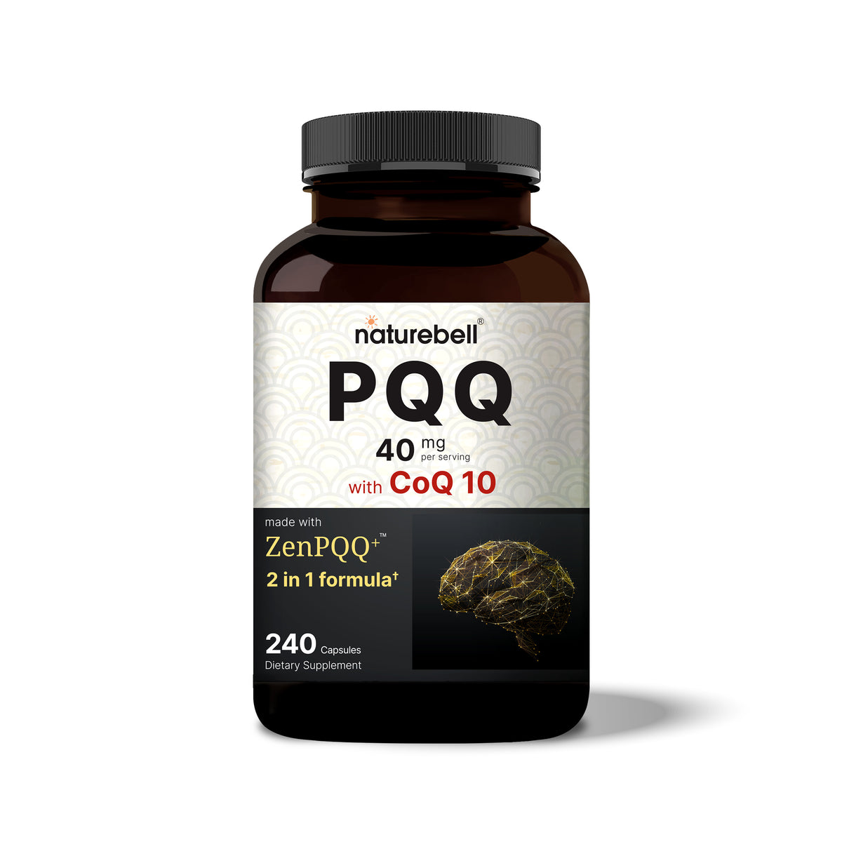 PQQ 40mg Per Serving with CoQ10, 240 Capsules  NatureBell