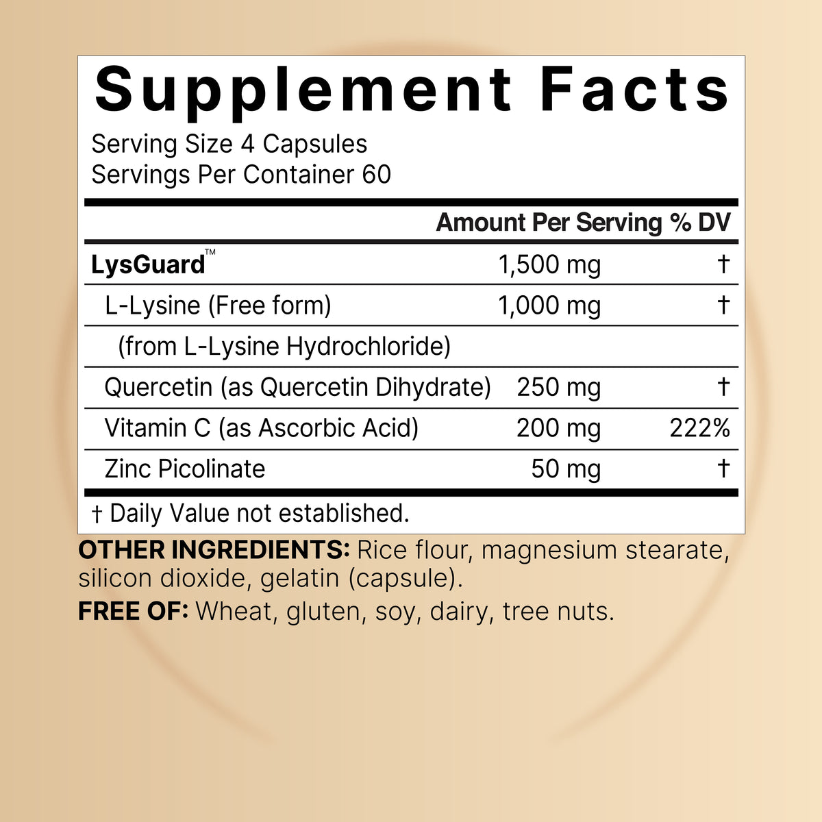 NatureBell L-Lysine 1,000mg + Quercetin 250mg with Vitamin C and Zinc,