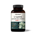 NatureBell L-Lysine 1,000mg Capsules + Quercetin 250mg with Vitamin C and Zinc, 240 Count