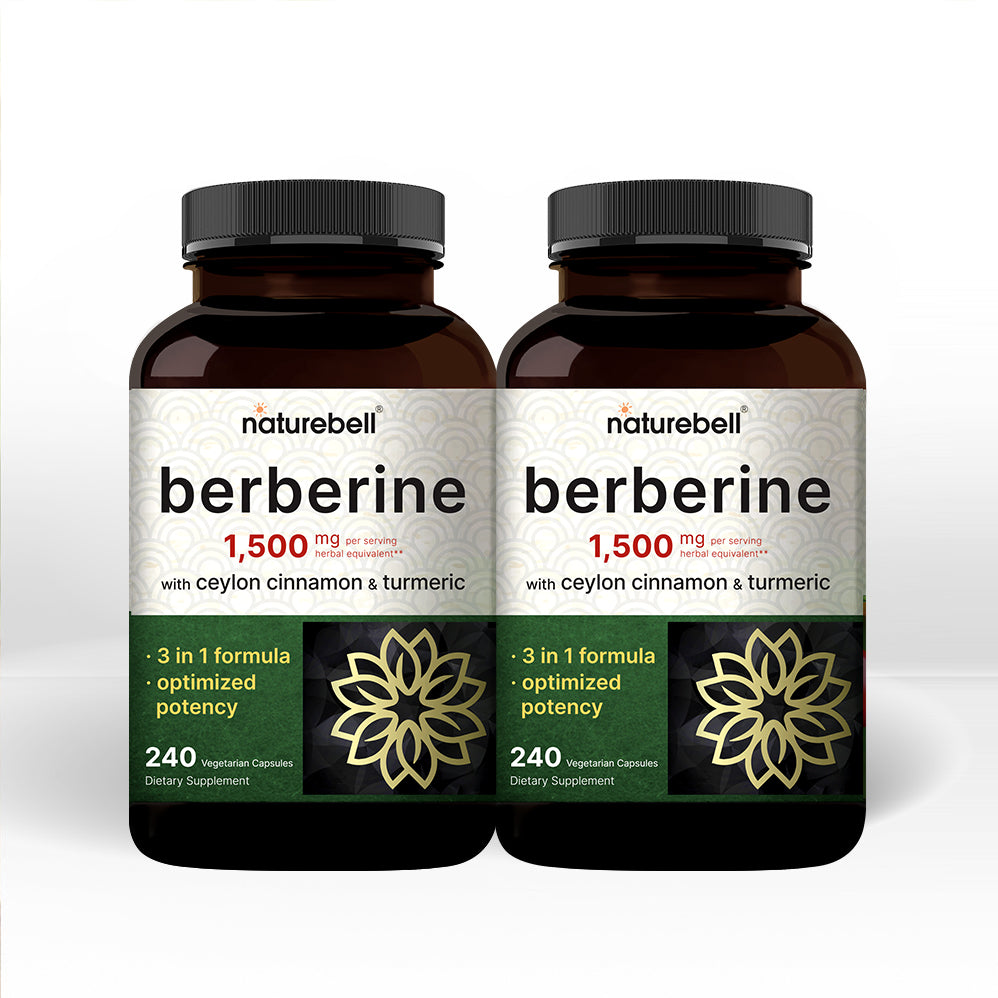 2 Pack Berberine Supplement 1500mg, 480 Veggie Capsules