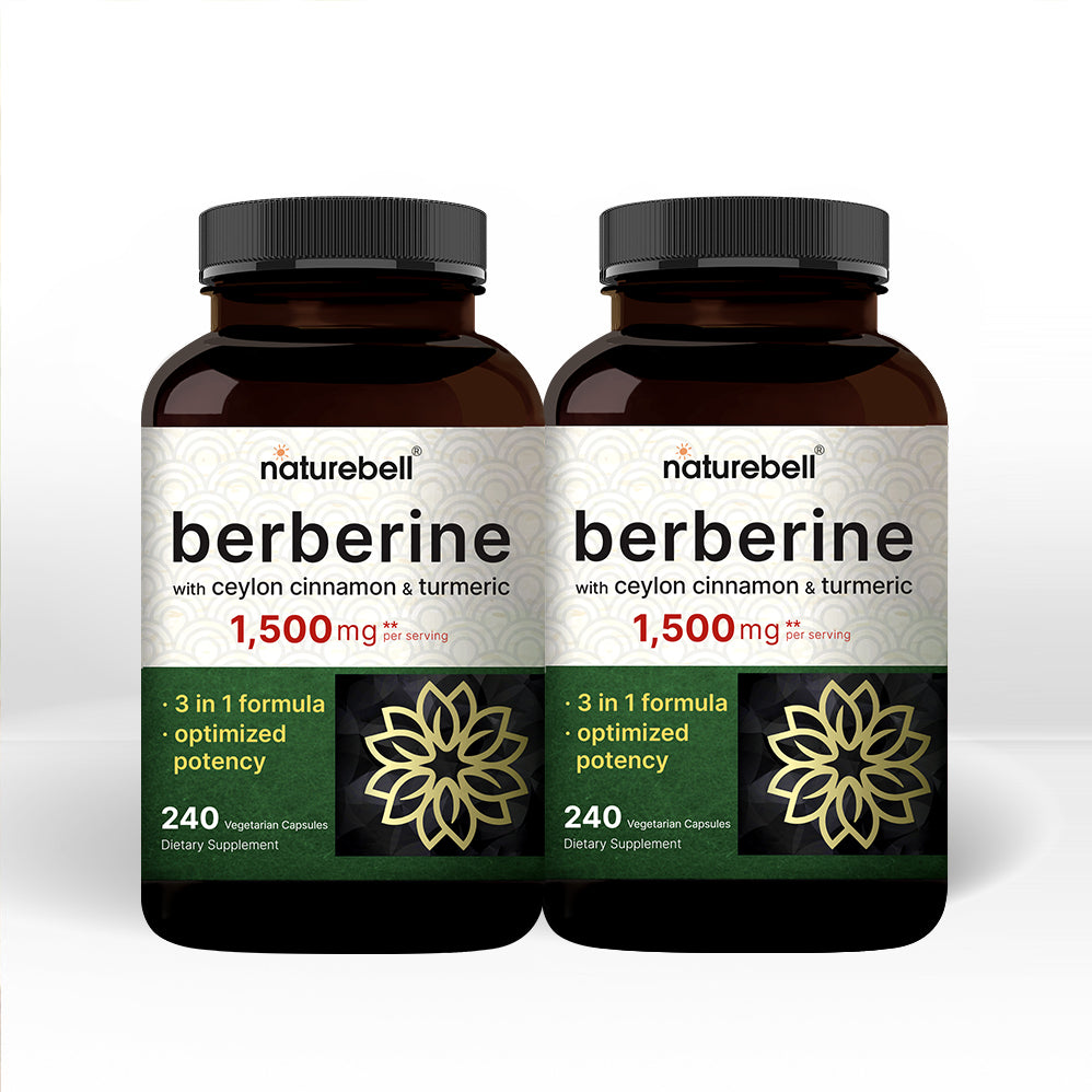 Berberine Supplement 1,500mg with Ceylon Cinnamon & Turmeric Root, 480 Veggie Capsules (2 Pack)