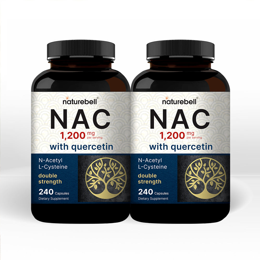 2 Pack NAC Supplement (N-Acetyl Cysteine) with Quercetin, 1,200mg Per Serving, 480 Capsules