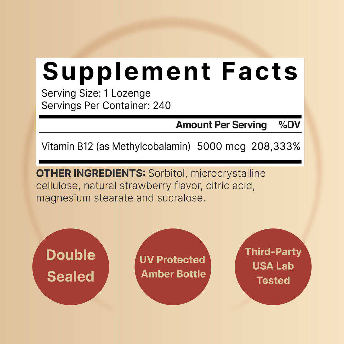 Vitamin B12 5000mcg, 240 Lozenges – NatureBell