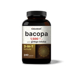 Bacopa Monnieri Capsules with Ginkgo Biloba, 1,500mg Per Serving, 240 Pills