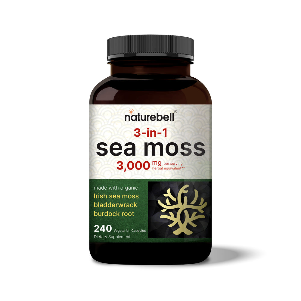 Organic Irish Sea Moss & Bladderwrack Capsules - 120 Count - Wild Organic Irish Sea Moss & Bladderwrack Capsules - 120 Count - Wild