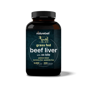 Beef Liver Capsules with Ox Bile, 3,000mg Per Serving, 300 Count