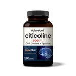 Citicoline Supplements, Citicoline 500mg Plus Tyrosine 50mg Per Serving, 120 Capsules