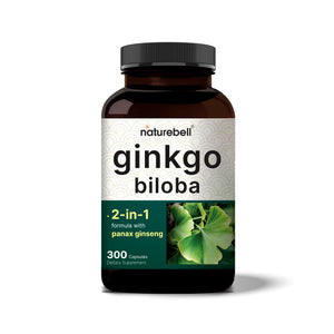 NatureBell Ginkgo Biloba 6,000mg with Panax Ginseng 50mg Per Serving | 300 Capsules