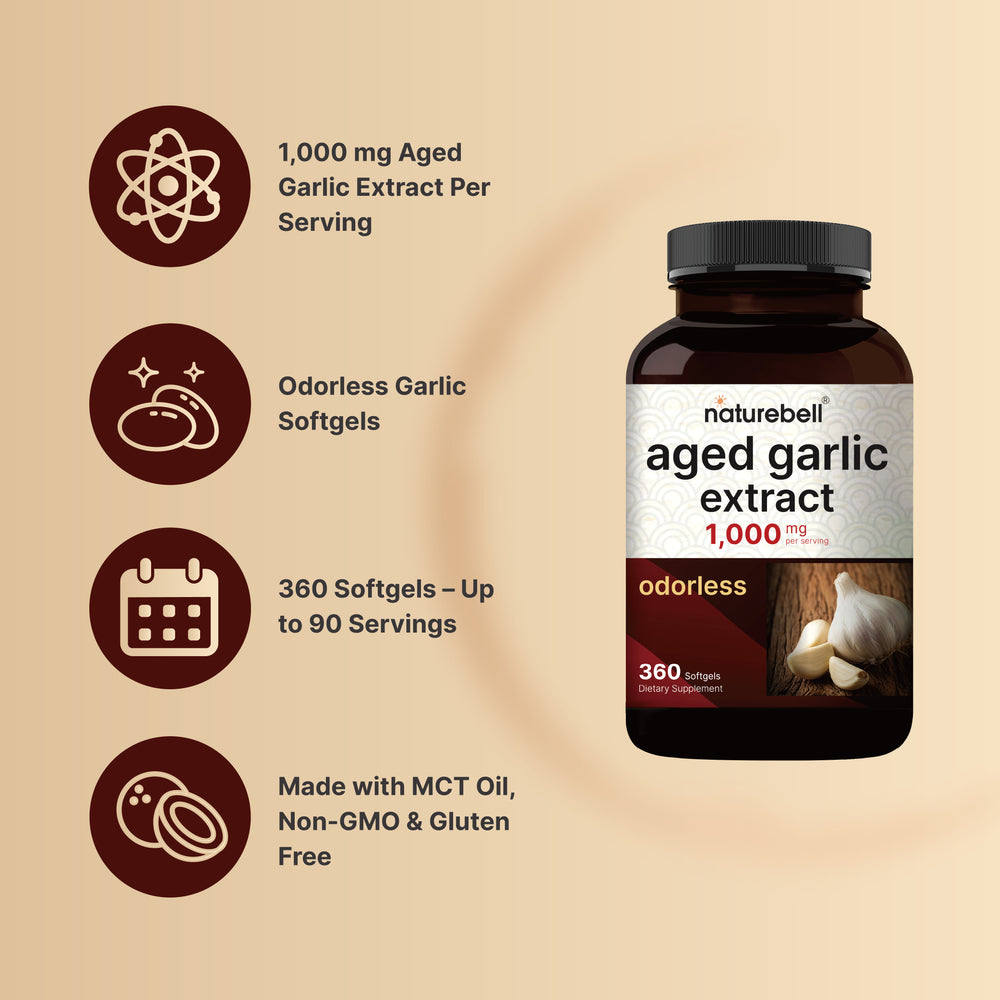 Odorless Aged Garlic Extract 1000mg, 360 Softgels – NatureBell