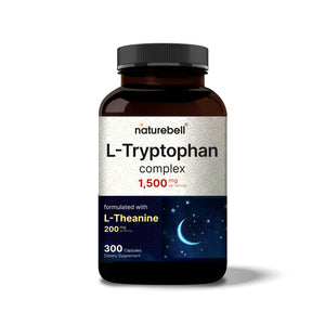 L Tryptophan 1300mg with L Theanine 200mg, 300 Capsules
