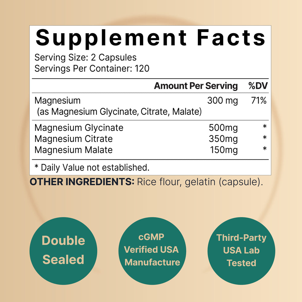 Triple Complex Magnesium Supplement, 240 Capsules