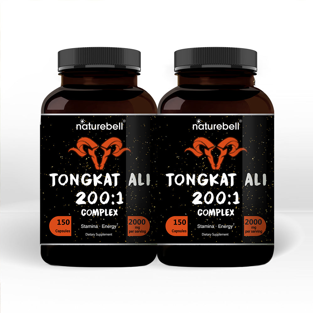 2 Pack Tongkat Ali 200:1 (Longjack) Extract for Men, 2000mg Per Serving, 300 Capsules