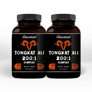 2 Pack Tongkat Ali 200:1 (Longjack) Extract for Men, 2000mg Per Serving, 300 Capsules