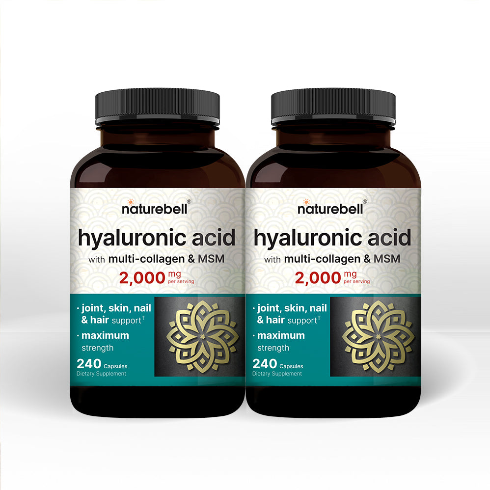 NatureBell 2 Pack Hyaluronic Acid Supplements 2000mg | 480 Total Capsule