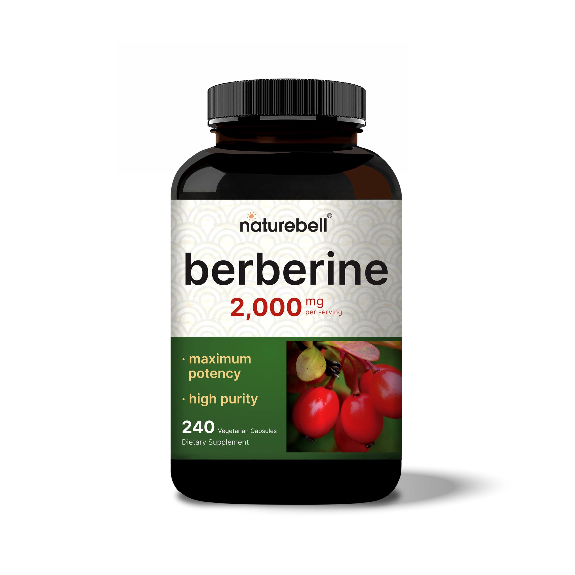 Berberine Supplement 500mg Per Capsule (2,000mg Per Serving) 240 Veg