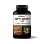 Ashwagandha 12,500 mg Equivalent with Black Pepper, 240 Capsules