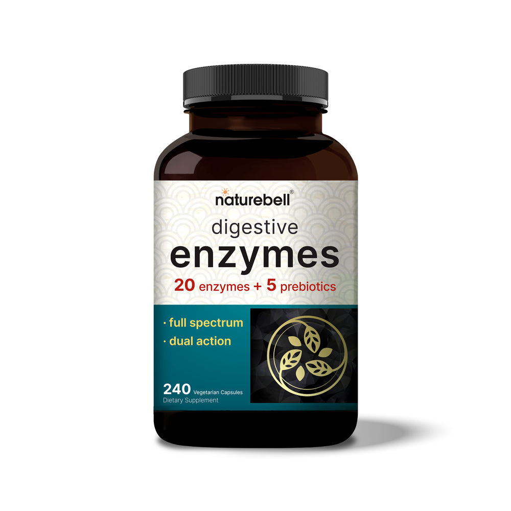 Digestive Enzymes with Prebiotics 400mg Per Serving, 240 Veggie Capsules