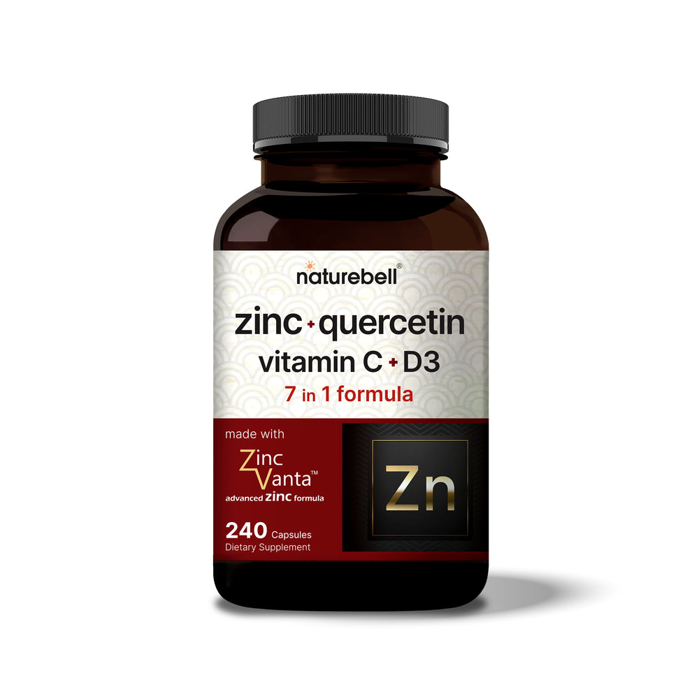 Naturebell Zinc Quercetin with Vitamin C & D3, 240 Capsules