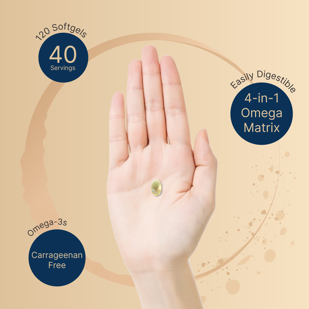 Vegan Omega 3 Algae Oil Supplement 1,250 mg Per Serving 120 Veggie Softgels
