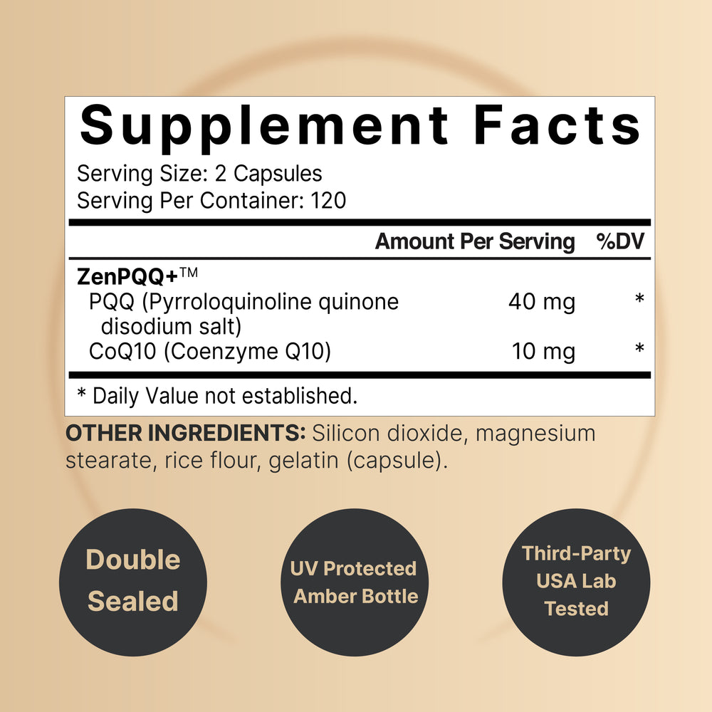 PQQ 40mg Per Serving with CoQ10, 240 Capsules