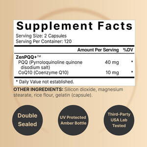 PQQ 40mg Per Serving with CoQ10, 240 Capsules