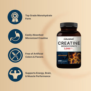 
            
                Load image into Gallery viewer, Creatine Monohydrate 3,000mg, 300 Capsules
            
        