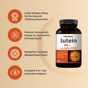 Lutein 40mg and Zeaxanthin 1,600mcg Per Serving, 360 Softgels