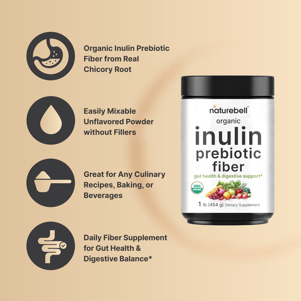 Organic Inulin Prebiotic Fiber Powder, 1lb