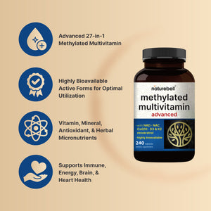 Methylated Multivitamin, 240 Capsules, Highly Bioavailable