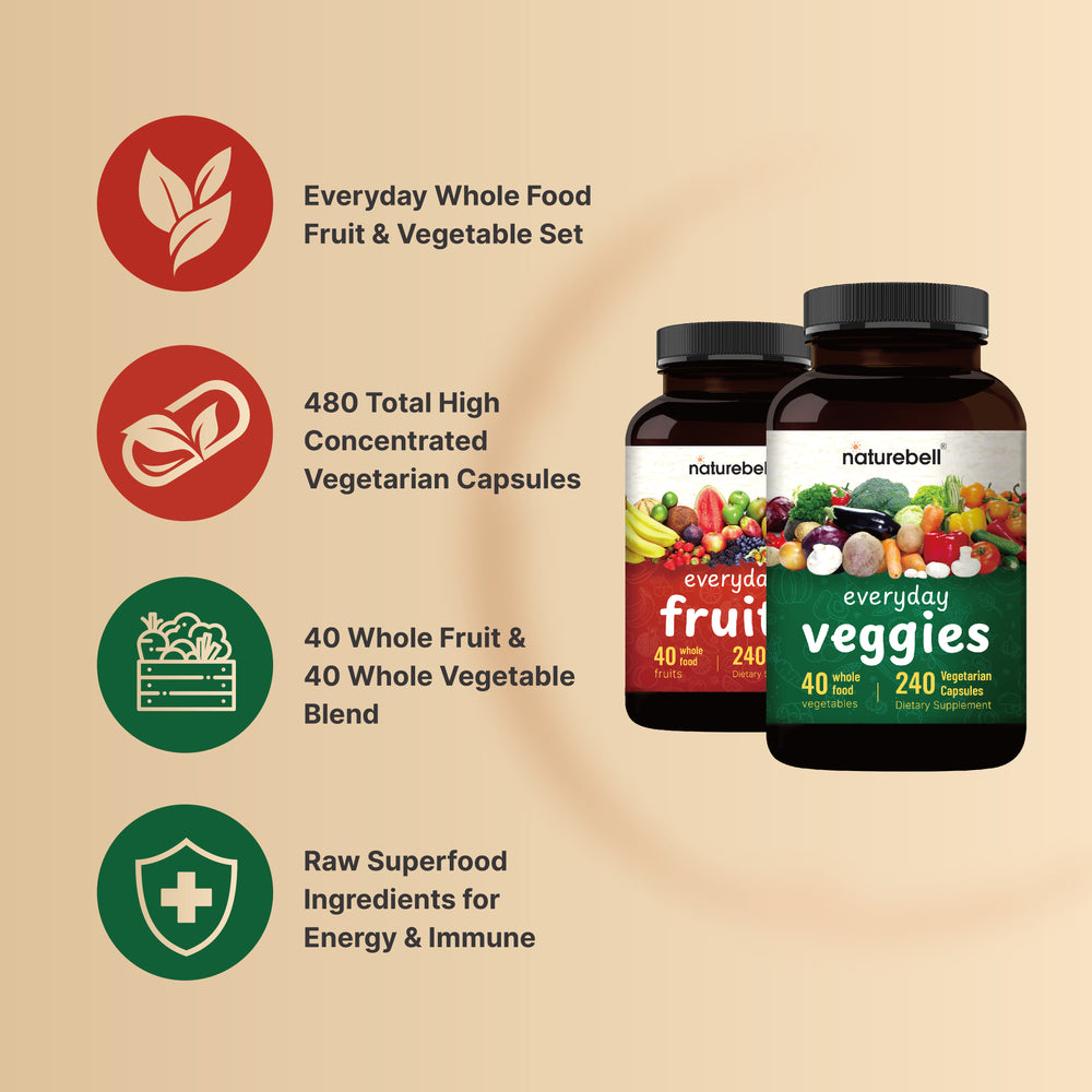 Everyday Fruits and Vegetables Supplements, 480 Total Vegetarian Capsules