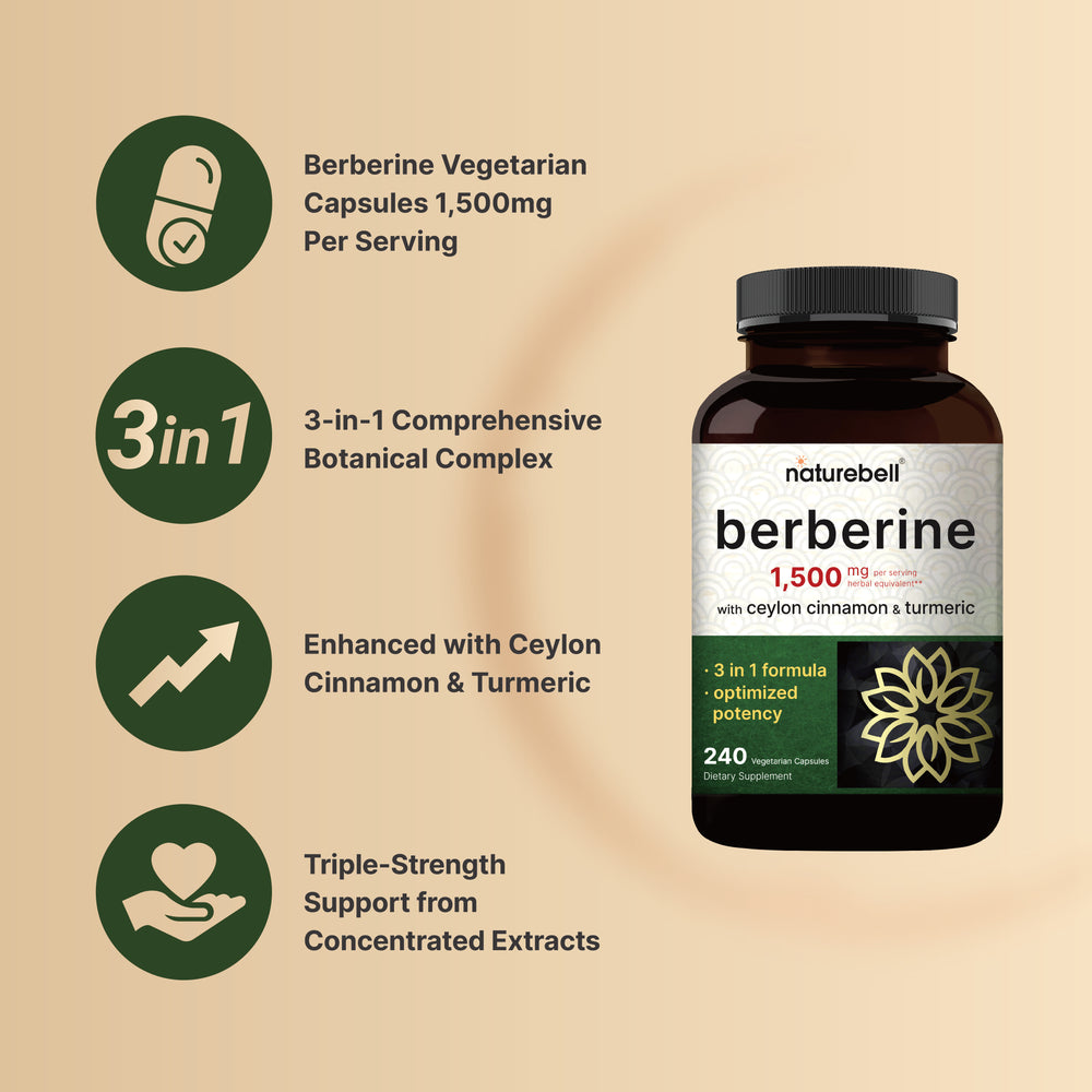 Berberine Supplement 1500mg, 240 Veggie Capsules