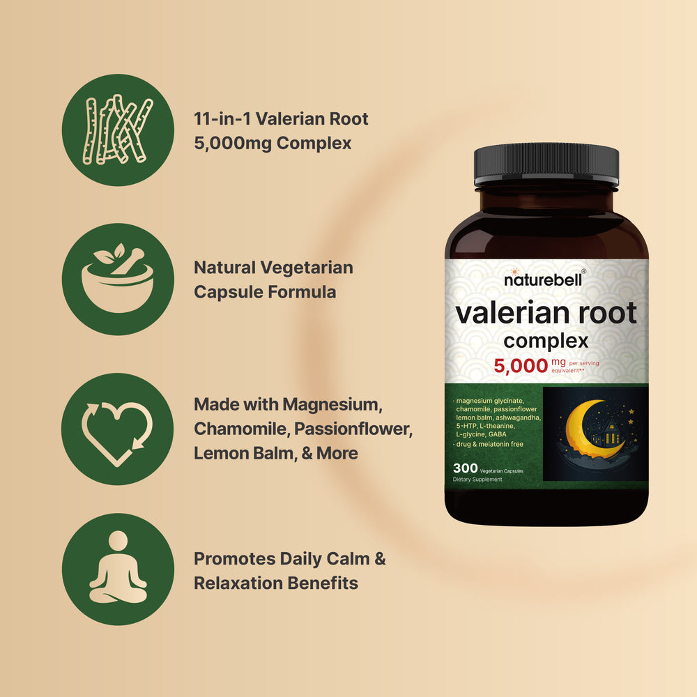 Valerian Root Complex 5,000mg, 300 Veggie Capsules