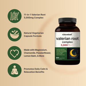 Valerian Root Complex 5,000mg, 300 Veggie Capsules