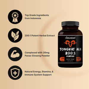 Tongkat Ali 200:1 (Longjack) Extract, 150 Capsules