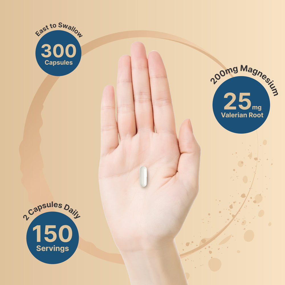 Magnesium Glycinate 200mg with Valerian Root, 300 Capsules – NatureBell