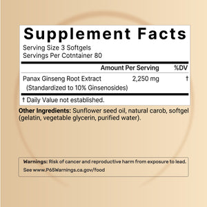 Korean Red Ginseng 2,250mg Per Serving, 240 Softgels