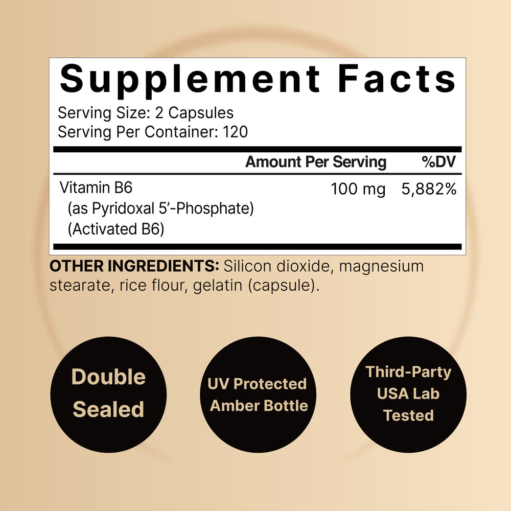 P-5-P (Pyridoxal-5-Phosphate), 240 Capsules