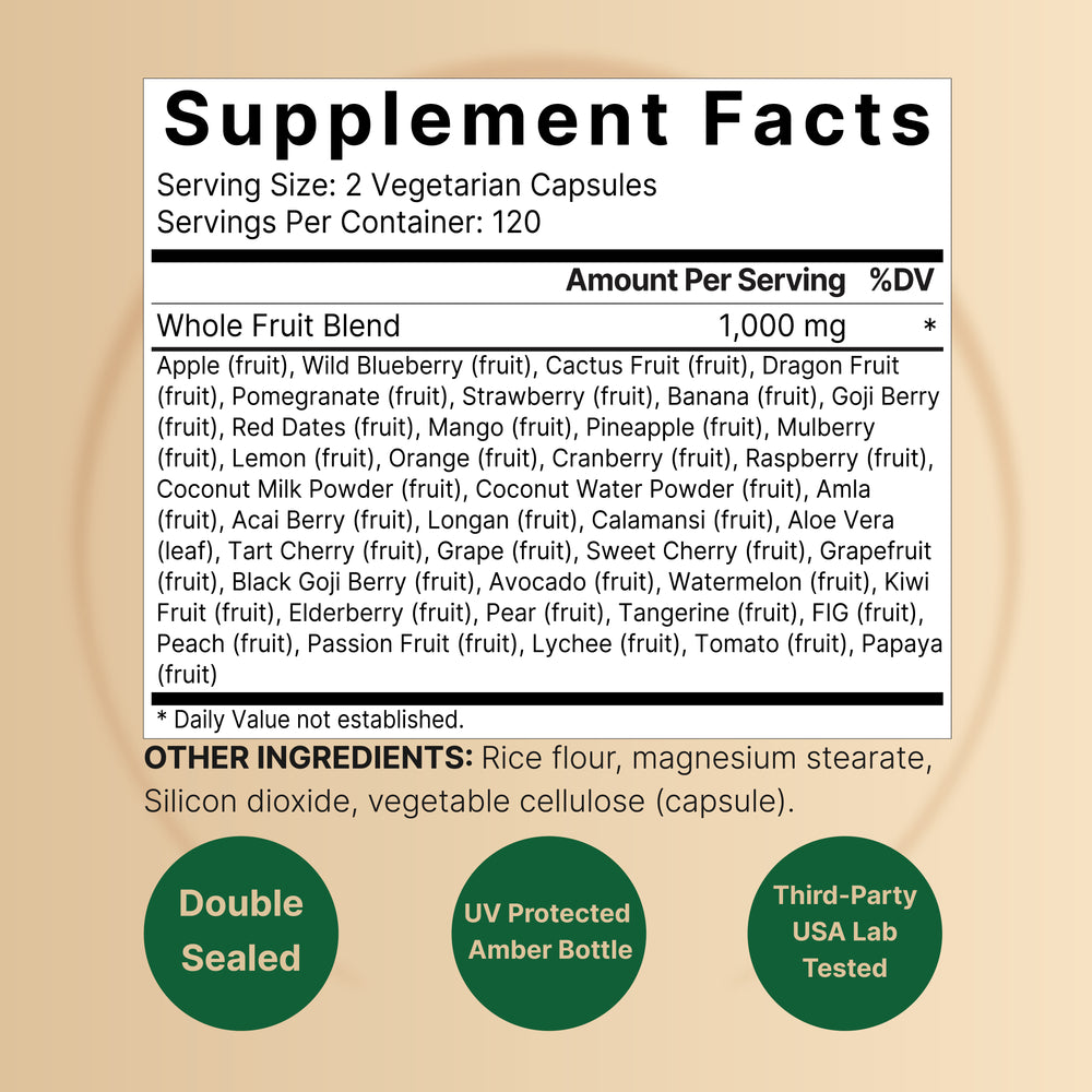 Everyday Fruits and Vegetables Supplements, 480 Total Vegetarian Capsules