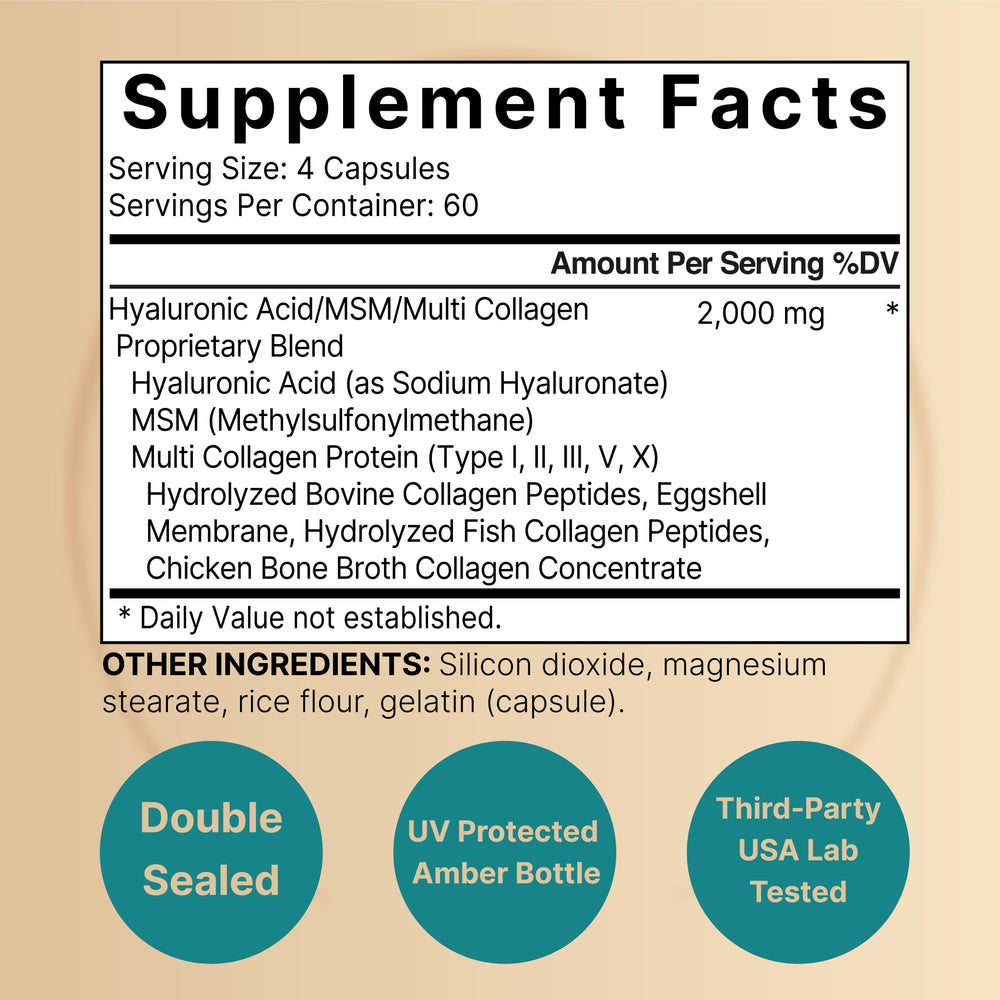 NatureBell 2 Pack Hyaluronic Acid Supplements 2000mg | 480 Total Capsule