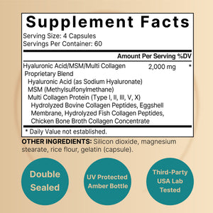 NatureBell 2 Pack Hyaluronic Acid Supplements 2000mg | 480 Total Capsule