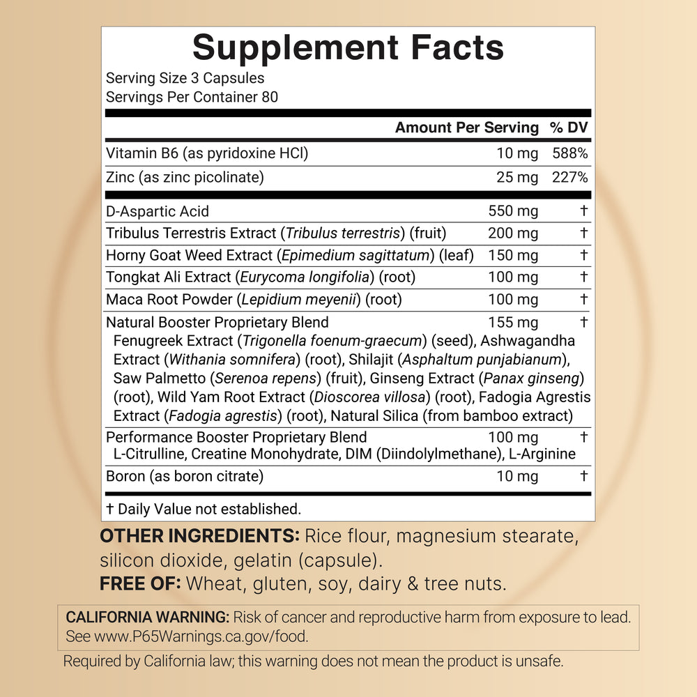 Testosterone 20-in-1 for Men, 240 Capsules – NatureBell