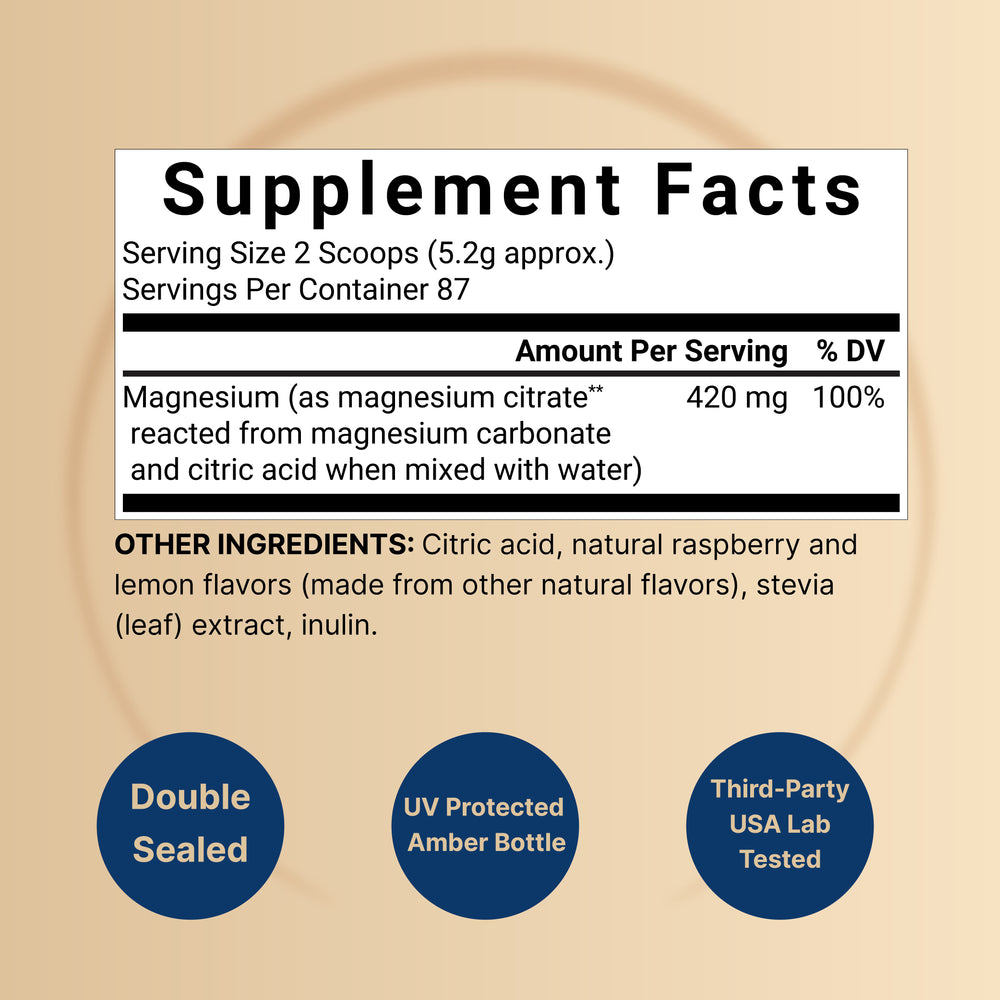 Calm Magnesium Powder, 1lb, Chelated Magnesium Citrate for High Absorption