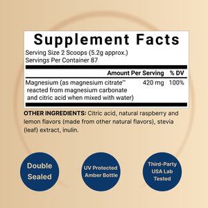 Calm Magnesium Powder, 1lb, Chelated Magnesium Citrate for High Absorption