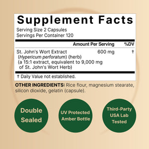 St Johns Wort 9,000mg Per Serving, 240 Capsules