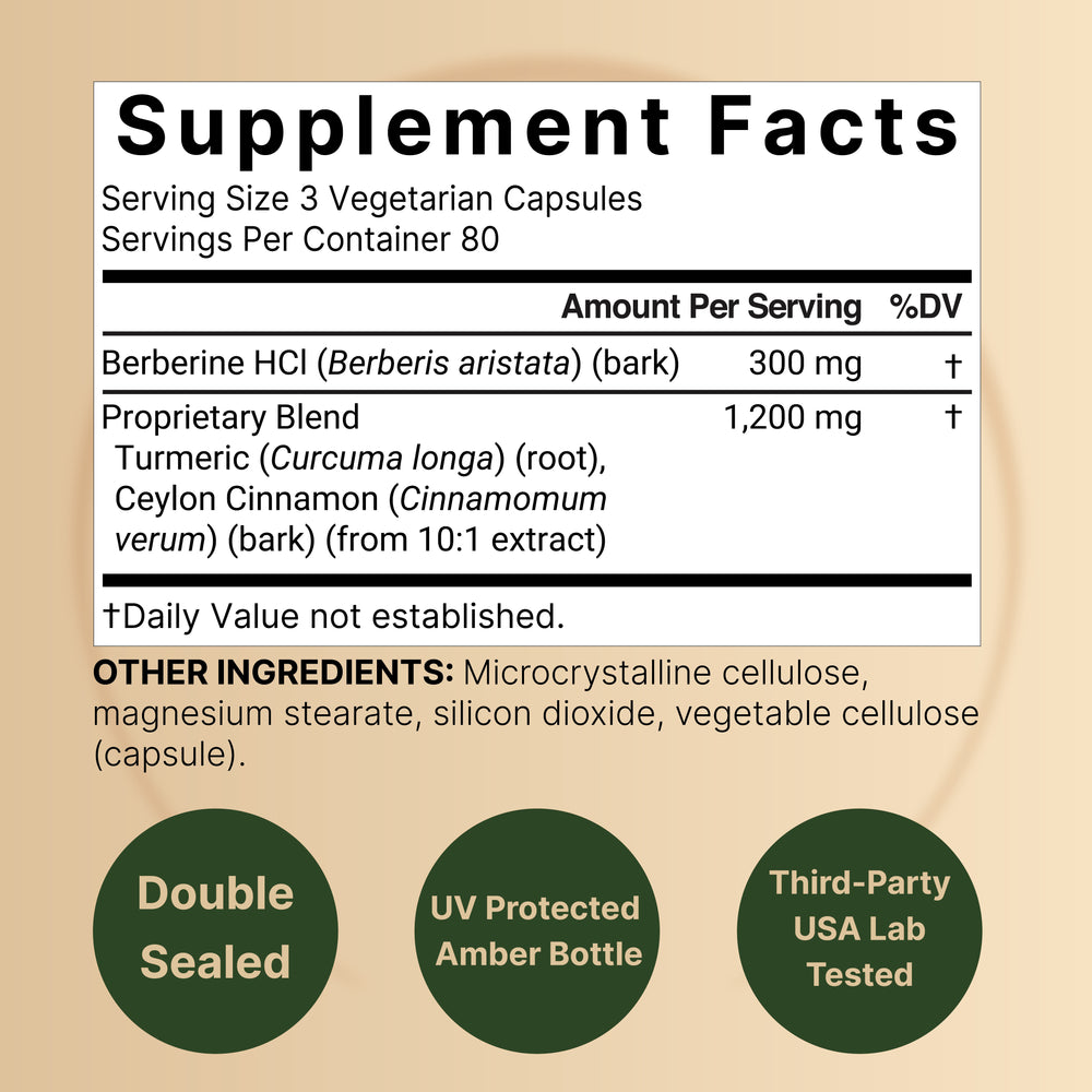 Berberine Supplement 1,500mg, 240 Veggie Capsules