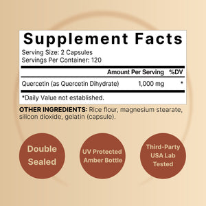 Quercetin 1000mg Per Serving | 240 Capsules