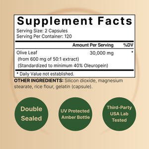 Olive Leaf Extract 30000mg, 240 Capsules
