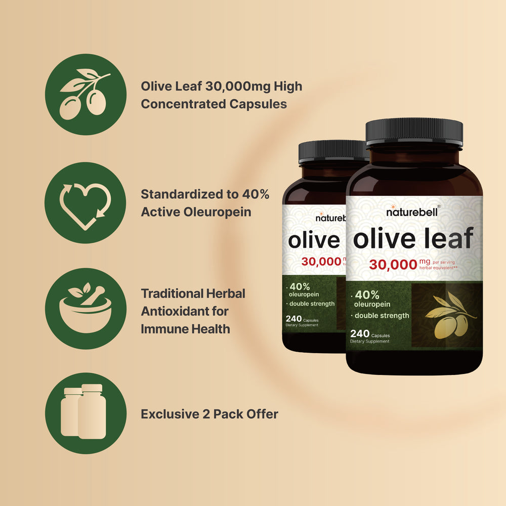 2 Pack Olive Leaf Extract 30000mg, 480 Capsules